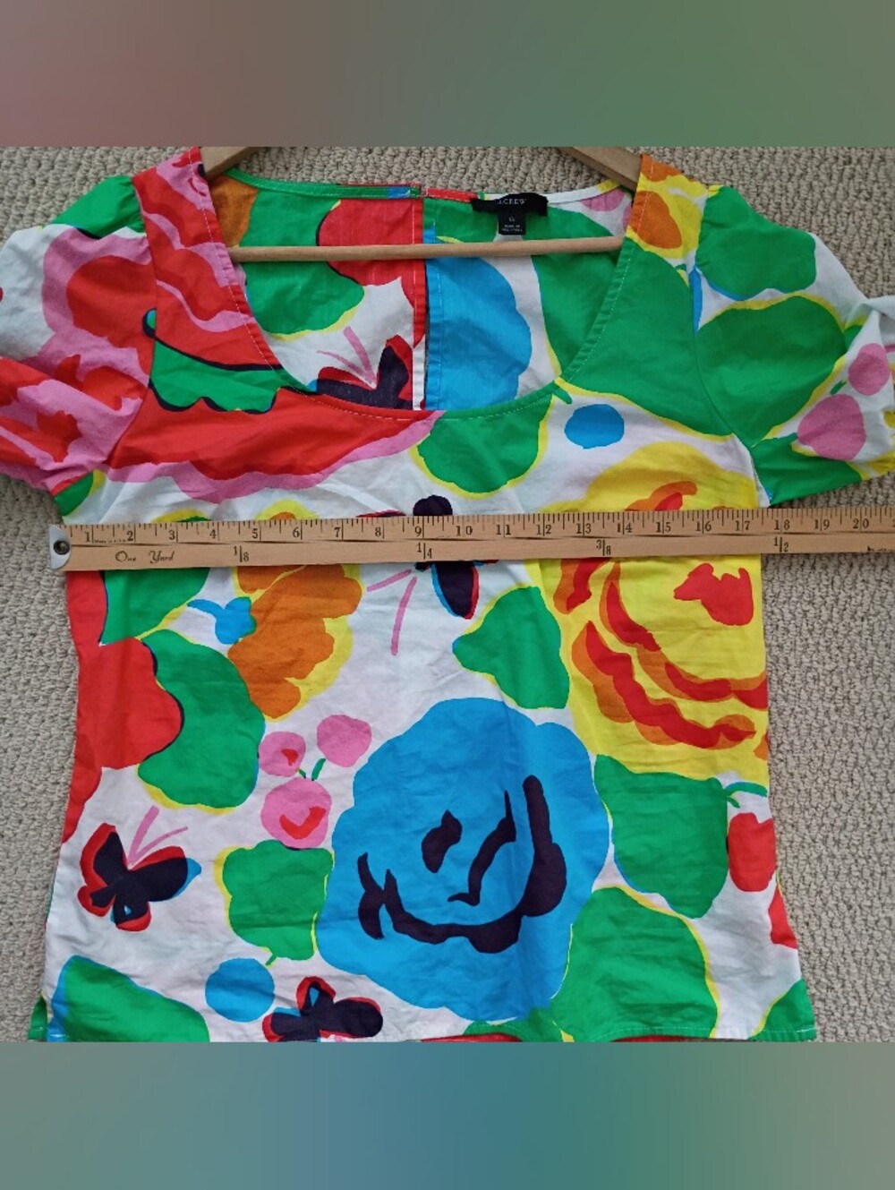 J Crew Ratti Jardin Top Floral Garden Artsy Boho Romantic Puff Sleeve Hawaii - Picture 3 of 8